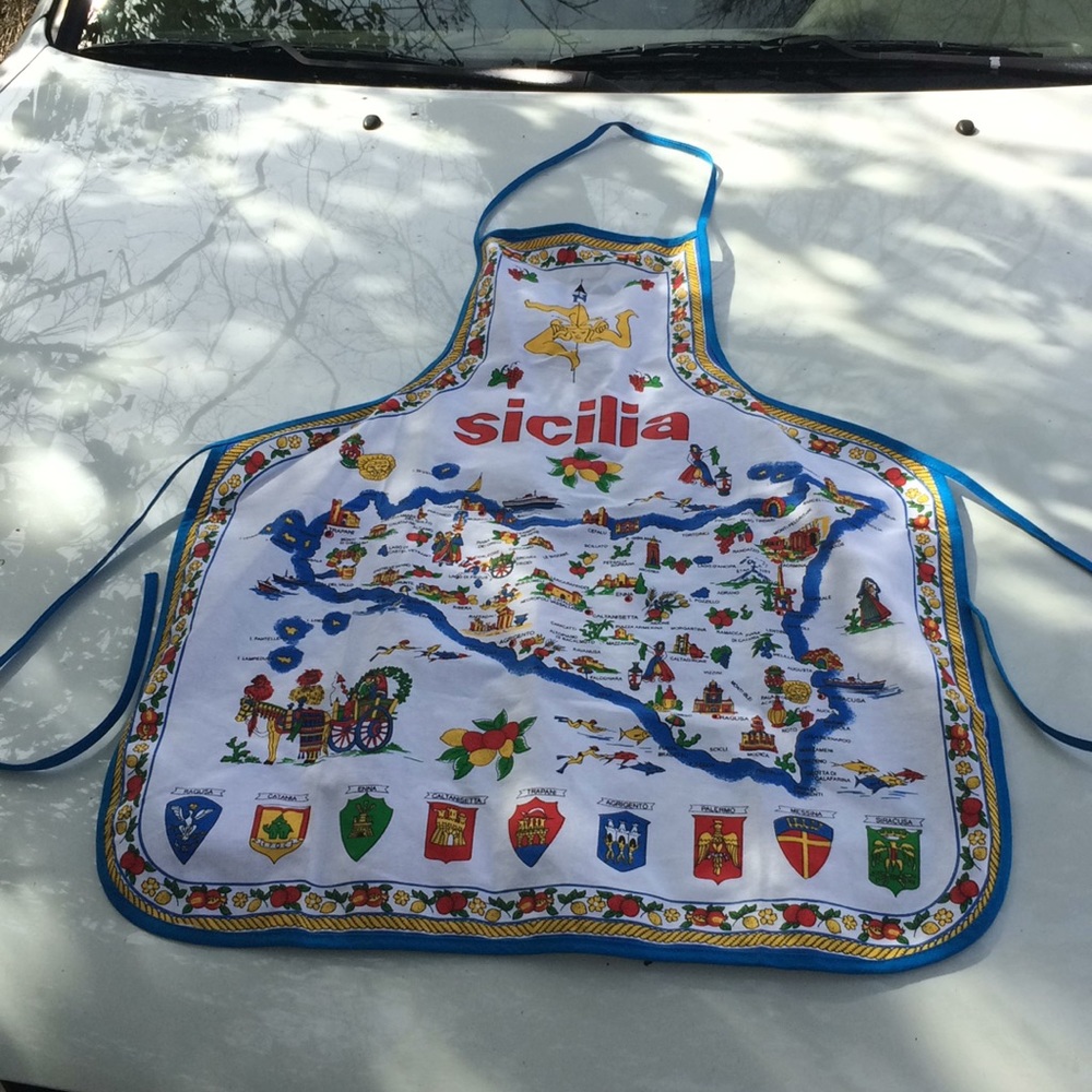 Vintage Map of Sicily Apron